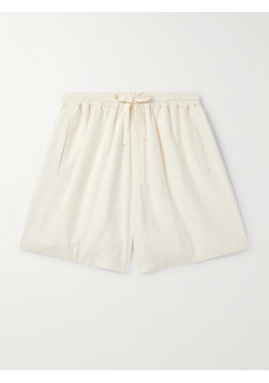 UMIT BENAN - Julian Straight-Leg Silk-Poplin Shorts - Men - Neutrals - IT 46