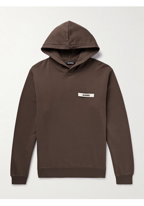 Jacquemus - Logo-Appliquéd Cotton-Jersey Hoodie - Men - Brown - S