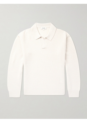 FRAME - Textured Wool and Silk-Blend Polo Shirt - Men - Neutrals - S