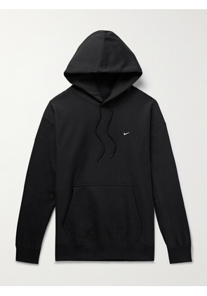 Nike - Solo Swoosh Logo-Embroidered Cotton-Blend Jersey Hoodie - Men - Black - XS