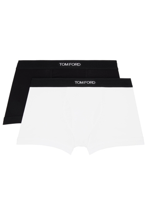 TOM FORD Two-Pack Black & White Cotton Boxer Briefs