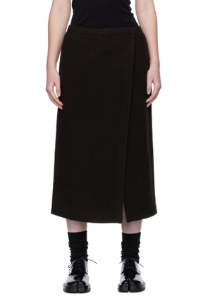 Rier Brown Wrap Midi Skirt