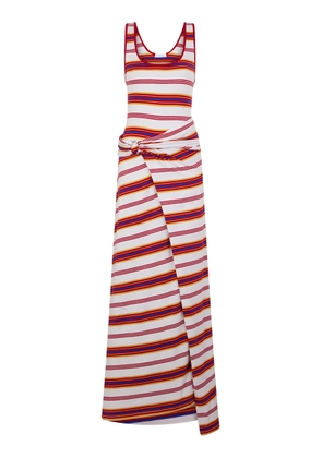 Rabanne - Ring-Detailed Stretch-Cotton Maxi Dress - Stripe - FR 36 - Moda Operandi