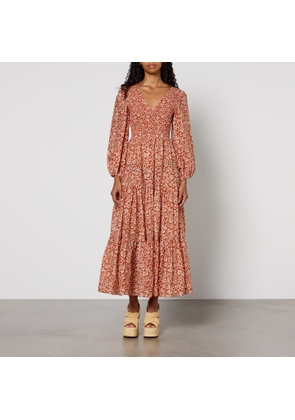 RIXO Brooke Smocked Cotton Dress - UK 8