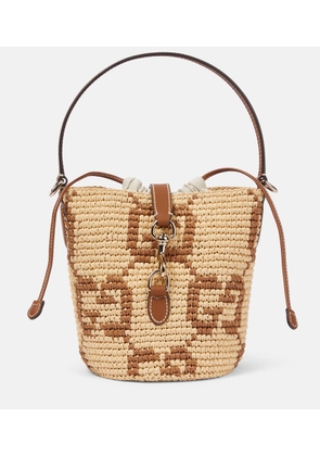 Gucci GG Mini raffia-effect bucket bag
