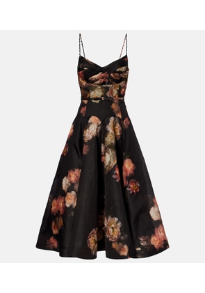 Zimmermann Hypnotic linen and silk organza midi dress