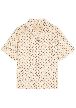 Valentino Garavani Cherryfic Printed Cotton-poplin Shirt - Beige - 48 (IT48 / M)