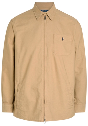 Polo Ralph Lauren Logo-embroidered Cotton Overshirt - Tan - Xxl