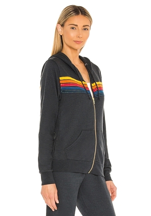 Aviator Nation 5 Stripe Hoodie in Black. Size S. Also in XL, XS.