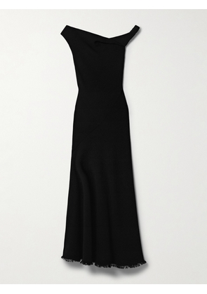 The Row - Violetta Asymmetric Silk-tweed Midi Dress - Black - US0,US2,US4,US6,US8,US10