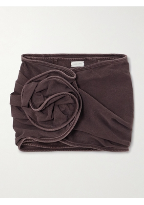 Magda Butrym - Twist-front Denim Mini Skirt - Brown - FR 34,FR 36,FR 38,FR 40,FR 42