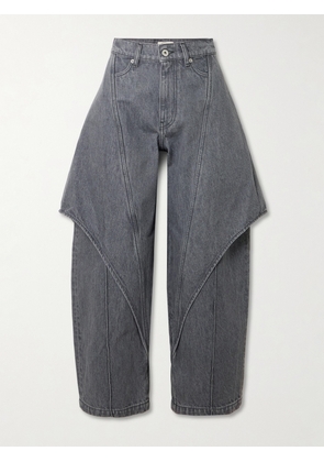 JW Anderson - Paneled High-rise Barrel-leg Jeans - Gray - 24,25,26,27,28,29,30,31,32