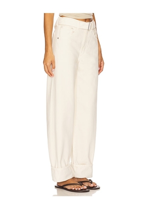 AGOLDE Cuffed Taper Jeans in Ivory. Size 24. Also in 25, 26, 27, 28, 29, 30, 31, 32, 33, 34.