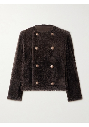 Brunello Cucinelli - Double-breasted Reversible Shearling Jacket - Brown - IT38,IT40,IT42,IT44,IT46