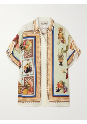 ALÉMAIS - Mercado Printed Linen Shirt - Cream - UK 4,UK 6,UK 8,UK 10,UK 12,UK 14