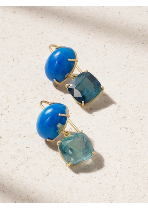 Marisa Klass - 18-karat Gold, Ceruleite And Tourmaline Earrings - Blue - One size