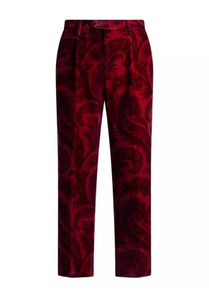 ETRO paisley-jacquard velvet trousers - Red