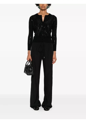 Ermanno Scervino sequin-embellished ribbed cardigan - Black