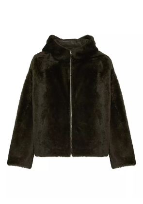 Yves Salomon hooded shearling jacket - Green