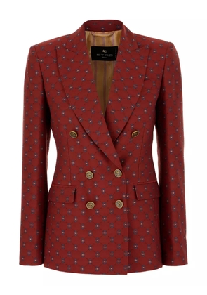 ETRO geometric-pattern double-breasted blazer - Red