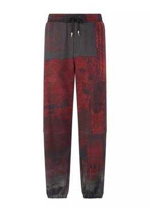 Roberto Cavalli drawstring paint-splatter trousers - Red