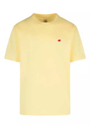 New Balance crew-neck logo-patch T-shirt - Yellow