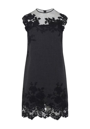 Ermanno Scervino lace-embellished wool dress - Grey