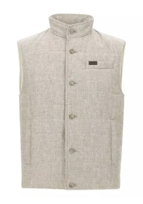 Fay button-fastening quilted gilet - Neutrals