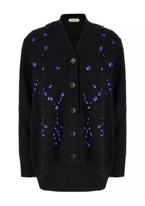 Alberta Ferretti crystal-embellished cardigan - Black
