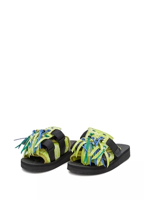 Alanui paisley-print fringe sandals - Green