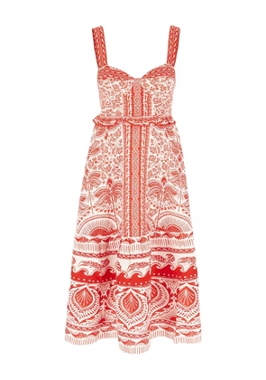 FARM Rio The Red River Ride print midi dress