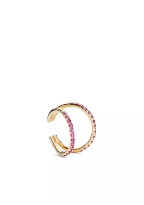 We by WHITEbIRD 18kt yellow gold Melina Rich pink sapphire ear cuff