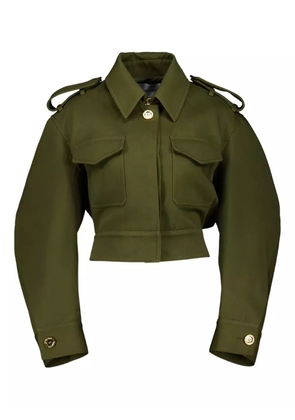 Givenchy patch-pocket cropped military jacket - Green