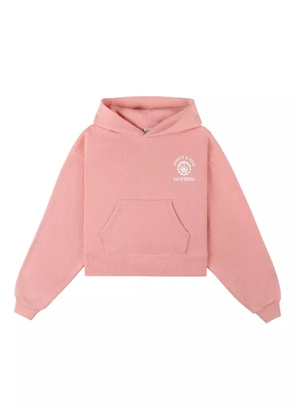 Sporty & Rich logo-print long-sleeve hoodie - Pink