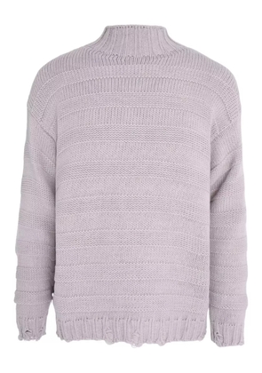 Gaelle high-neck frayed-hem sweater - Pink