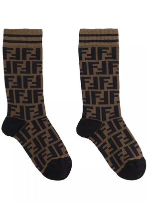FENDI stretch-cotton socks - Brown