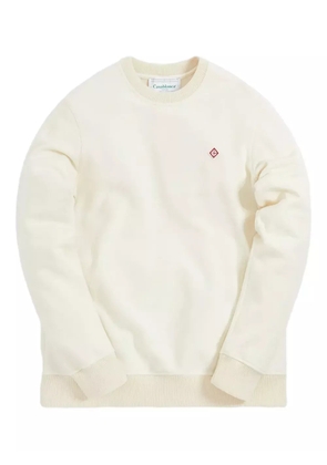 Casablanca logo-embroidered crew-neck sweatshirt - White