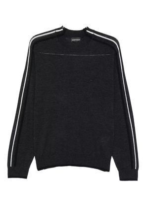 Emporio Armani stripes-detailing wool sweater - Grey
