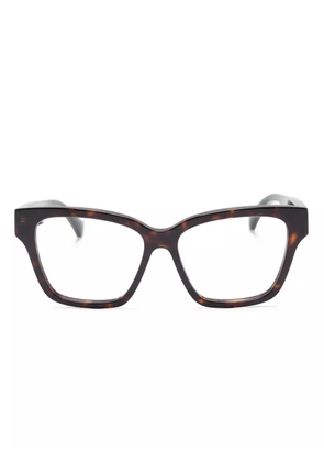 Gucci Pre-Owned 2010s logo-plaque square-frame glasses - Brown