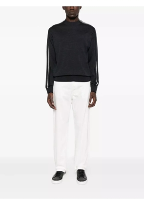 Emporio Armani stripes-detailing wool sweater - Grey