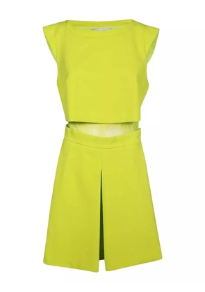 Ermanno Scervino lace-insert pleated mini dress - Green