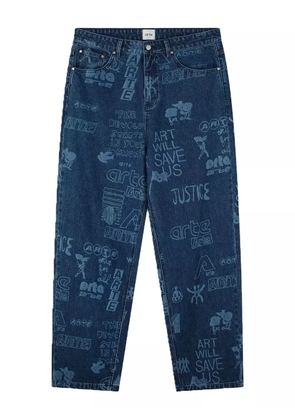 Arte Antwerp graffiti-print jeans - Blue