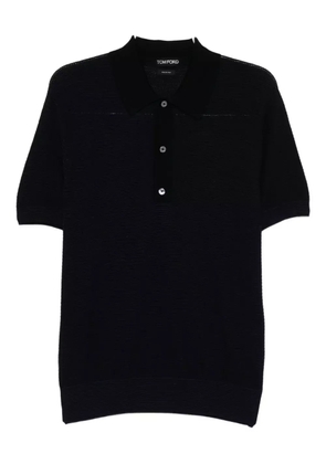 TOM FORD textured wool polo shirt - Black