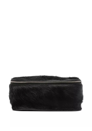 Rick Owens calf-hair zipped clutch - Black