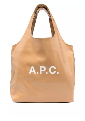 A.P.C. logo-print tote bag - Neutrals