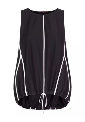 High drawstring panelled top - Black