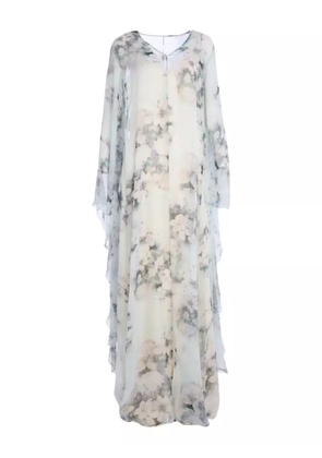 Alberta Ferretti floral-print maxi dress - Neutrals