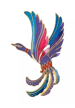 Susan Caplan Vintage 1980s Paradise Bird brooch - Purple