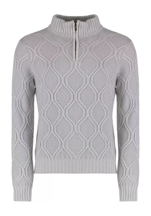 Moorer cable-knit half-zip sweater - Grey