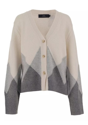 arch4 chevron cashmere cardigan - White